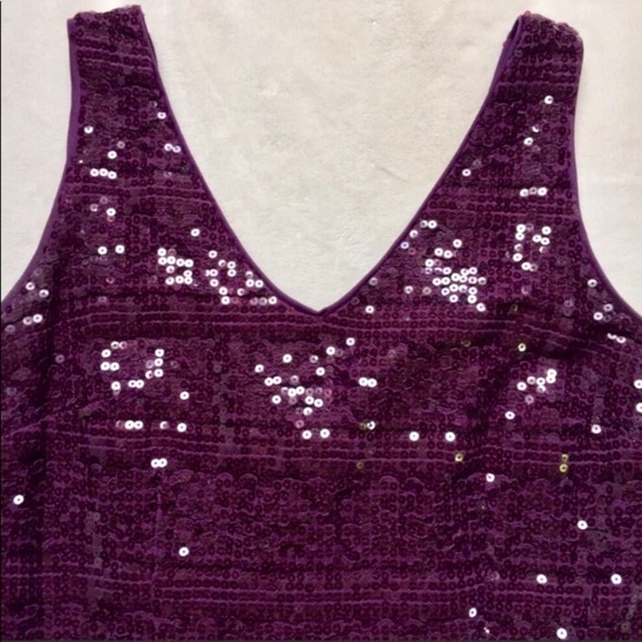 SD Collection Plum Sequin Dress - Picture 3 of 8